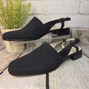 MICHELLE D SLING BACKS HEELS MICRO FABRIC WOMENS SIZE 11